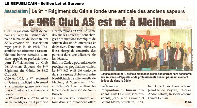 Article du journal Le R&eacute;publicain